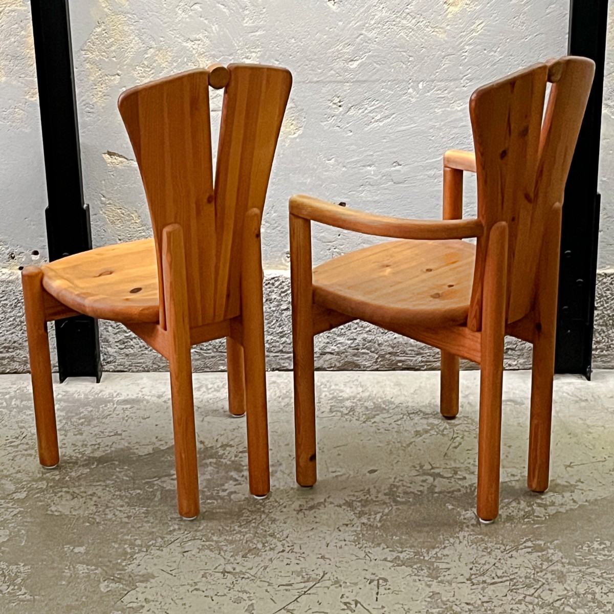 Pair of brutalist chairs by Ansager Møbler, Denmark, 1970s/80s