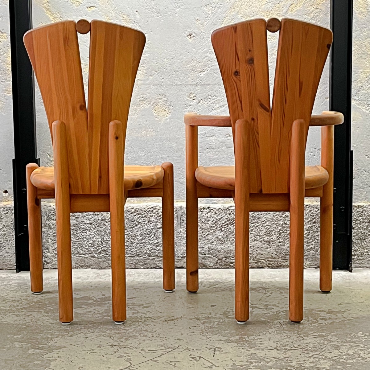 Pair of brutalist chairs by Ansager Møbler, Denmark, 1970s/80s