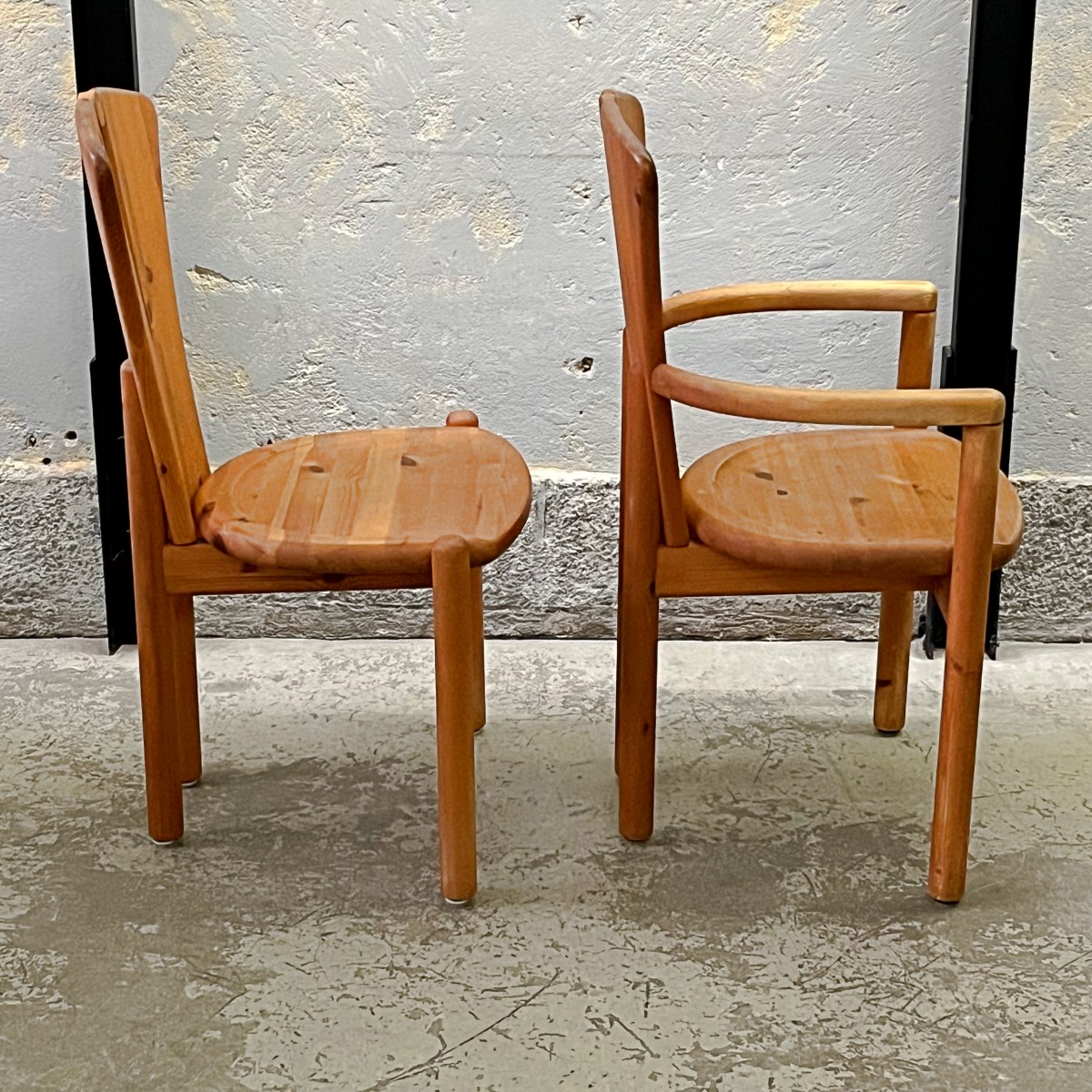 Pair of brutalist chairs by Ansager Møbler, Denmark, 1970s/80s