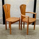 Pair of brutalist chairs by Ansager Møbler, Denmark, 1970s/80s