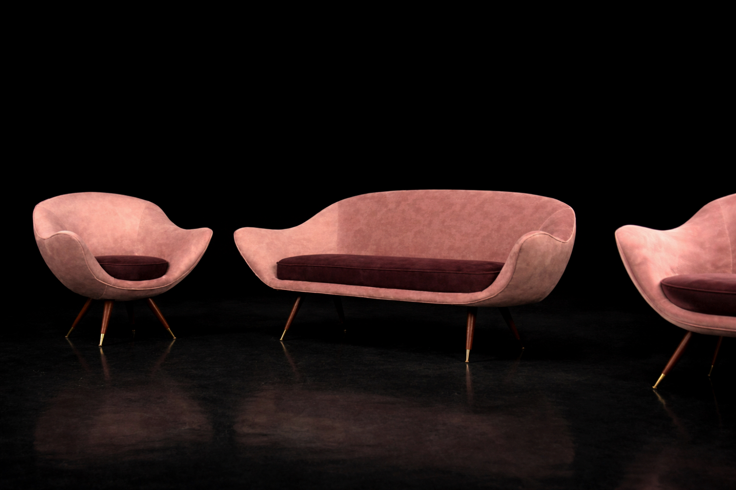 Vintage Paged seating set, PRL, 1970s
