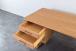 Vintage oak desk, designed by Henning Jensen & Torben Valeur for Dyrlund, Denmark, 1960s