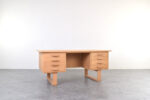 Vintage oak desk, designed by Henning Jensen & Torben Valeur for Dyrlund, Denmark, 1960s