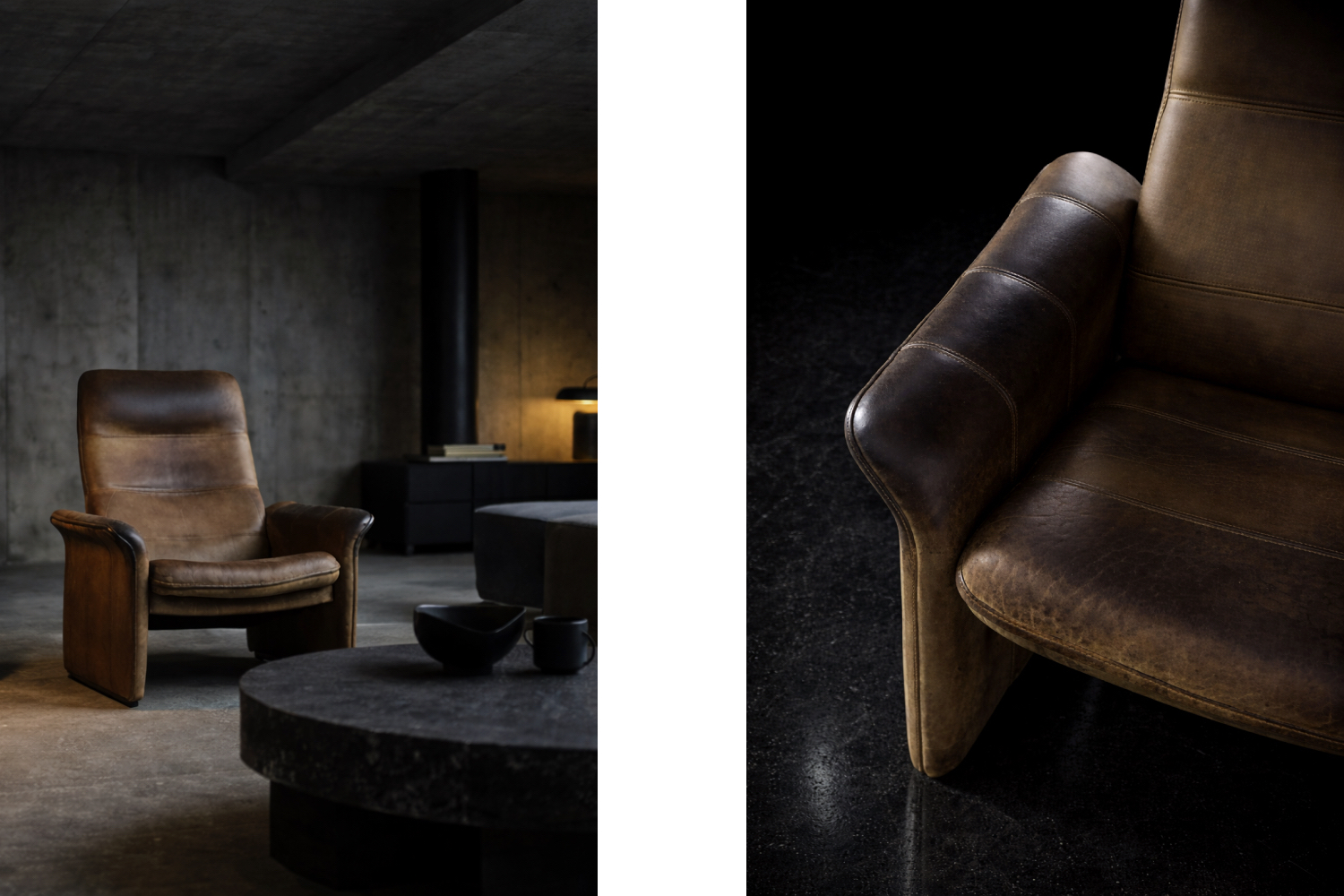 Vintage DS-50 leather armchair, De Sede, Switzerland, 1970s