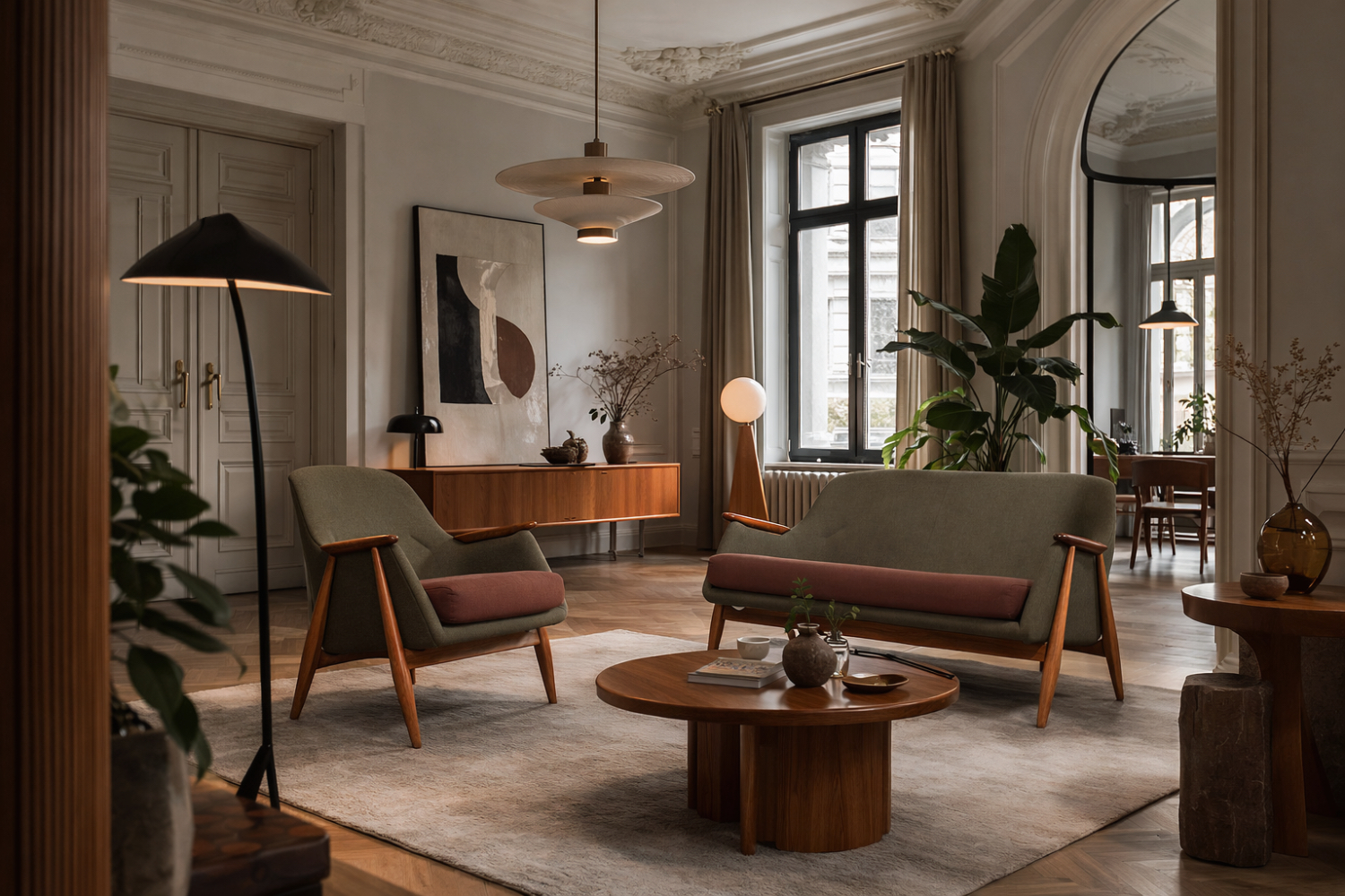 Modernistyczny komplet wypoczynkowy Pallas, proj. Svante Skogh, Finlandia, lata 50