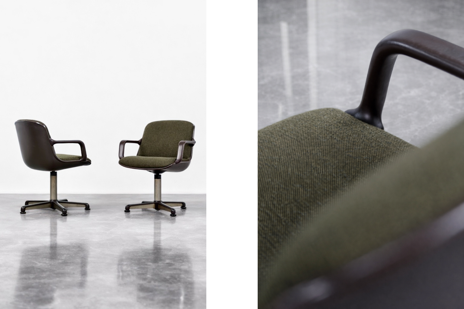 Pair of vintage office chairs, designed by Charles Pollock, Comforto, Germany, 1970s