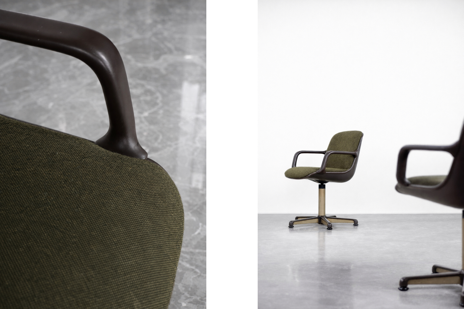 Pair of vintage office chairs, designed by Charles Pollock, Comforto, Germany, 1970s