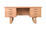 Vintage oak desk, designed by Henning Jensen & Torben Valeur for Dyrlund, Denmark, 1960s