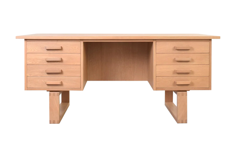 Vintage oak desk, designed by Henning Jensen & Torben Valeur for Dyrlund, Denmark, 1960s