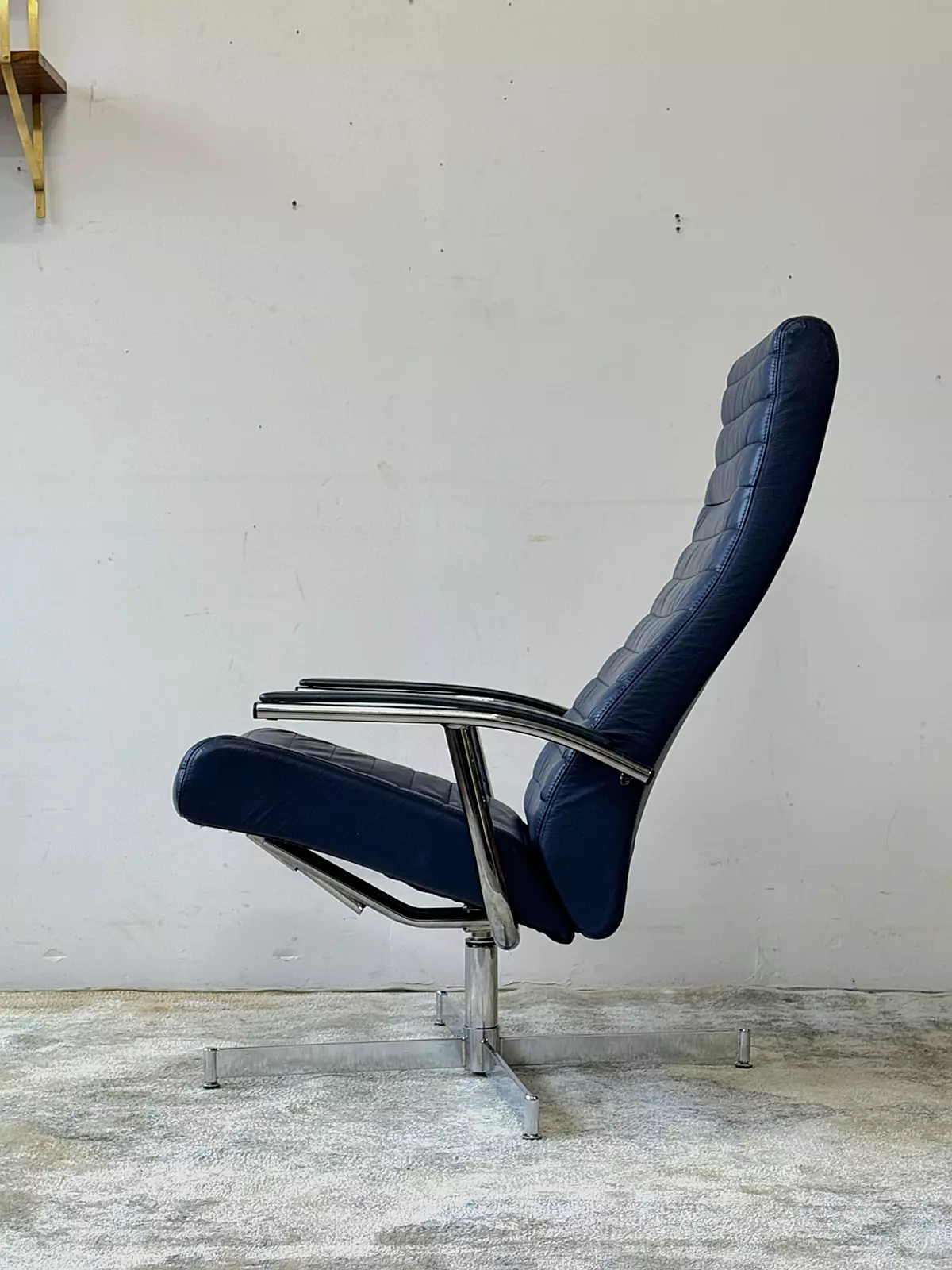 Vintage reclining swivel armchair, Bolia, Denmark, 1970s