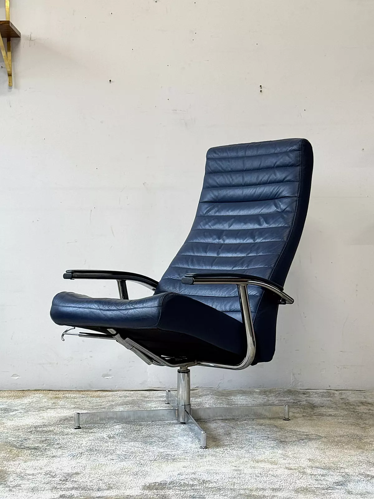 Vintage reclining swivel armchair, Bolia, Denmark, 1970s