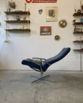 Vintage reclining swivel armchair, Bolia, Denmark, 1970s