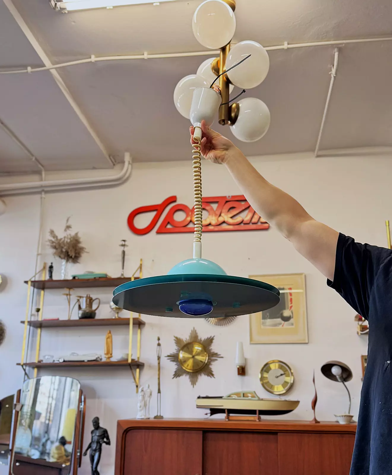 Lampa ufo z regulacją, lata 80