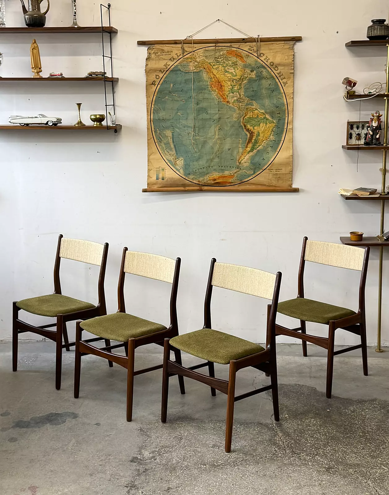 Set of 4 vintage chairs, Denmark, 1960s