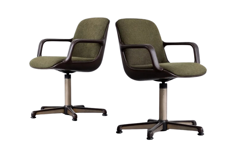 Pair of vintage office chairs, designed by Charles Pollock, Comforto, Germany, 1970s