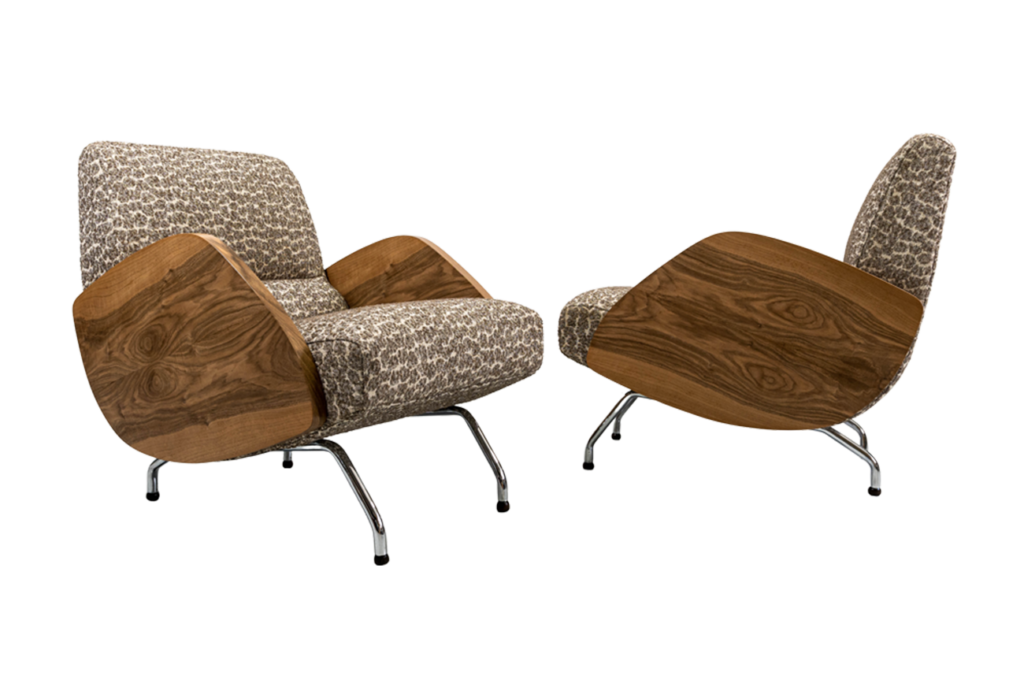 Pair of mid-century armchairs, model 360, designed by Janusz Różański, Poland, 1950s