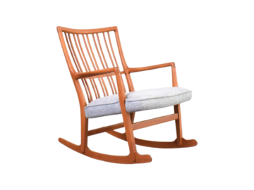 Fotel bujany vintage proj. Hans Wegner, prod. A/S Mikael Laursen, Dania, lata 50
