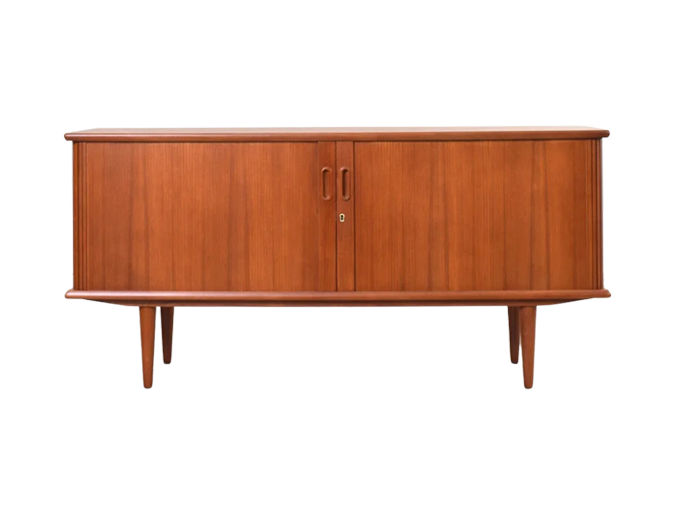 Vintage tambour-door sideboard, Denmark, 1960s