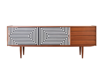 Skandynawska komoda vintage z malaturą op-art, Dania, lata 60