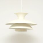 Biała skandynawska lampa, Dania, lata 70