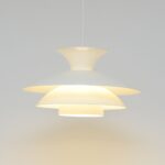 Biała skandynawska lampa, Dania, lata 70