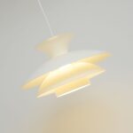 Biała skandynawska lampa, Dania, lata 70