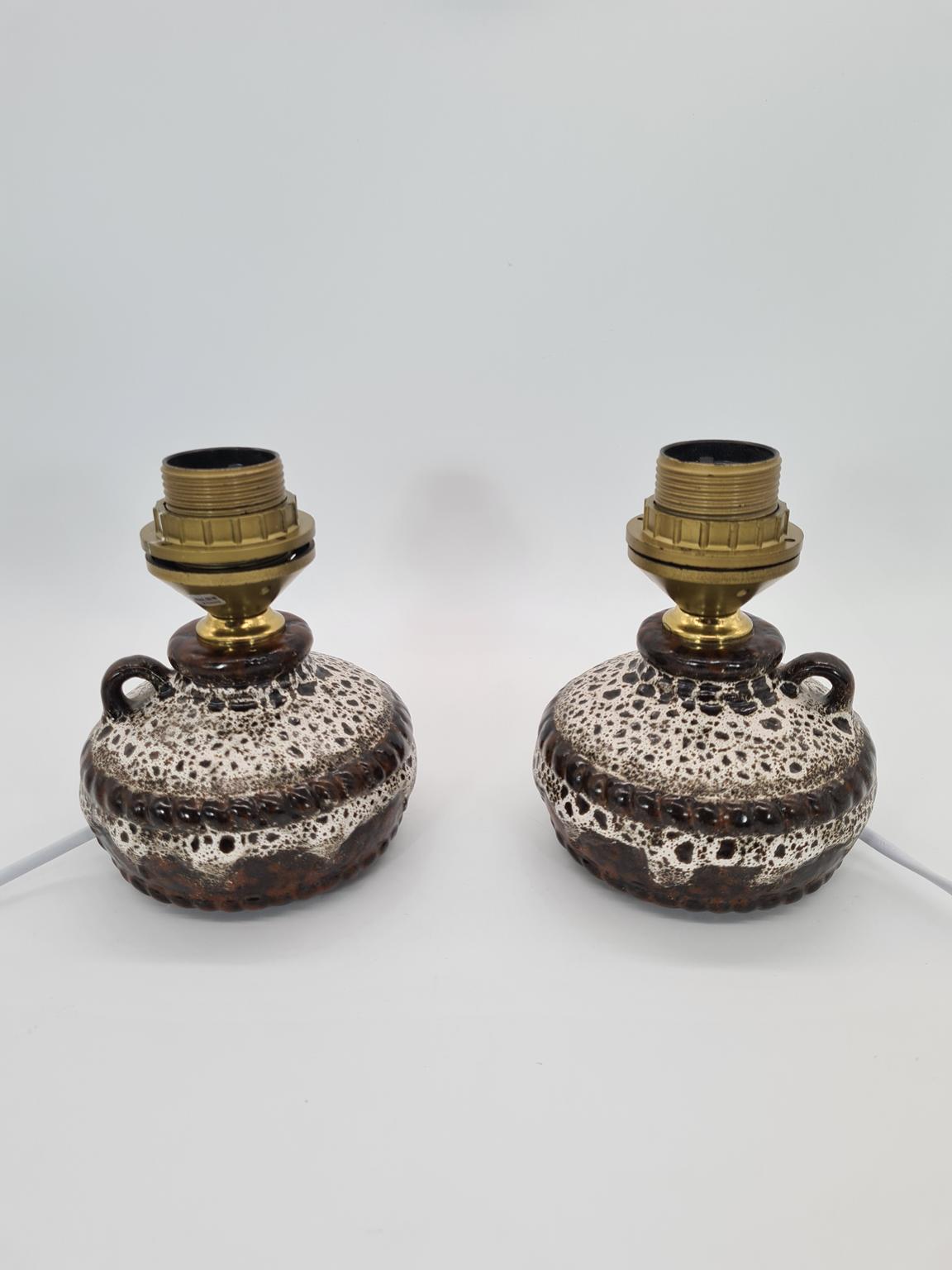 Vintage ceramic table lamps, Fat Lava, Germany, 1970s