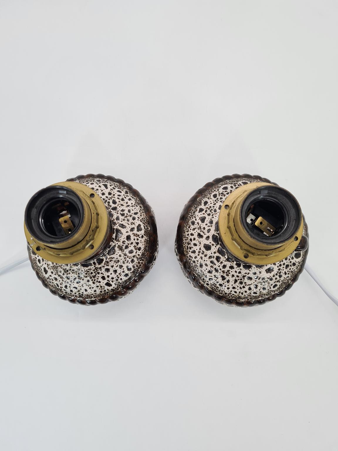Vintage ceramic table lamps, Fat Lava, Germany, 1970s