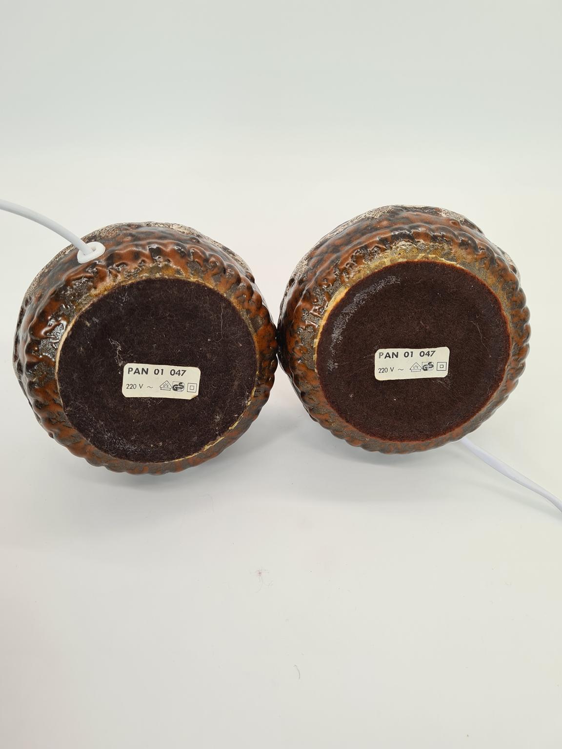 Vintage ceramic table lamps, Fat Lava, Germany, 1970s