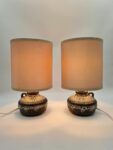 Vintage ceramic table lamps, Fat Lava, Germany, 1970s