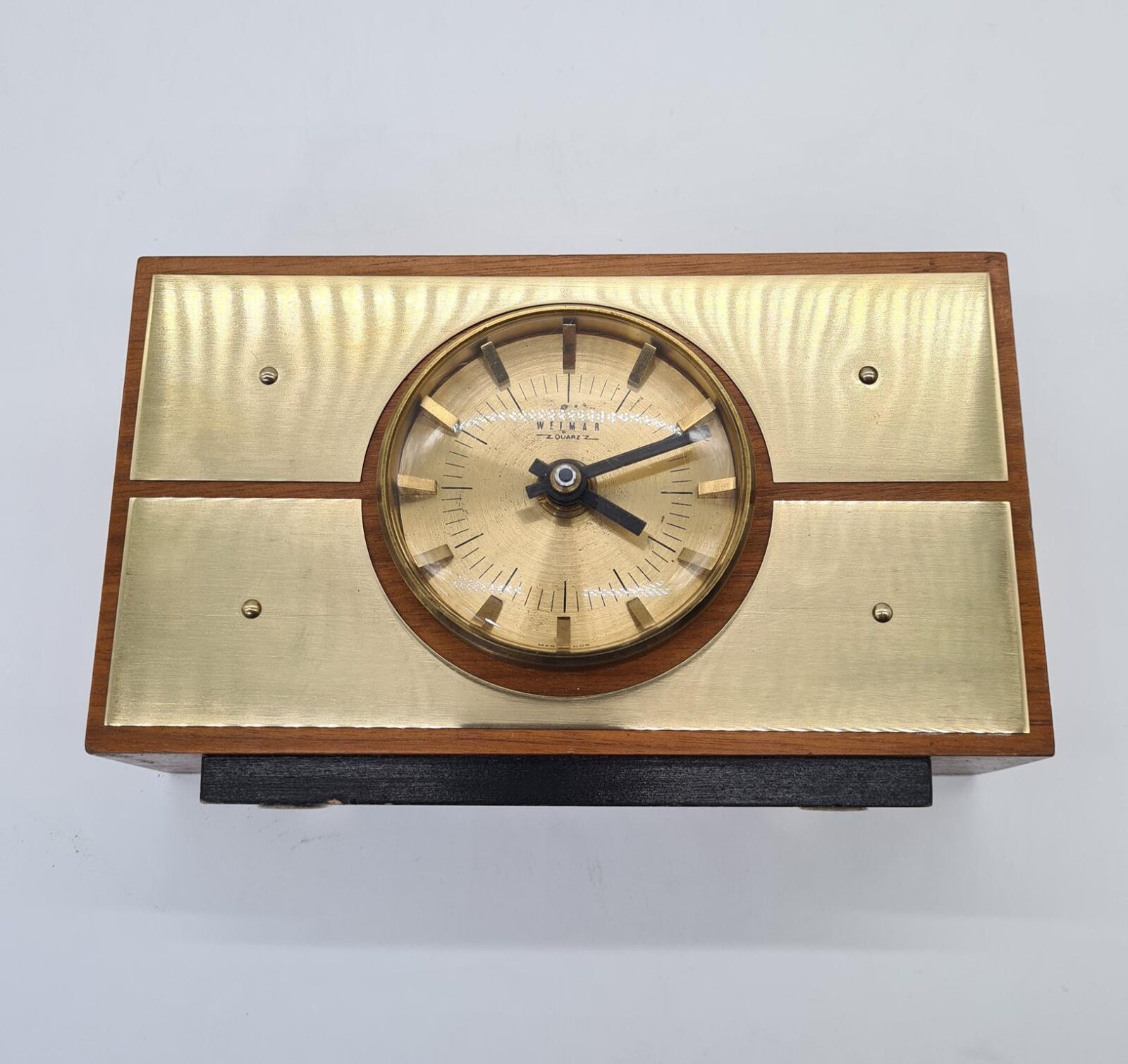 Modernistyczny zegar stołowy firmy Weimar Quartz, Niemcy, lata 70