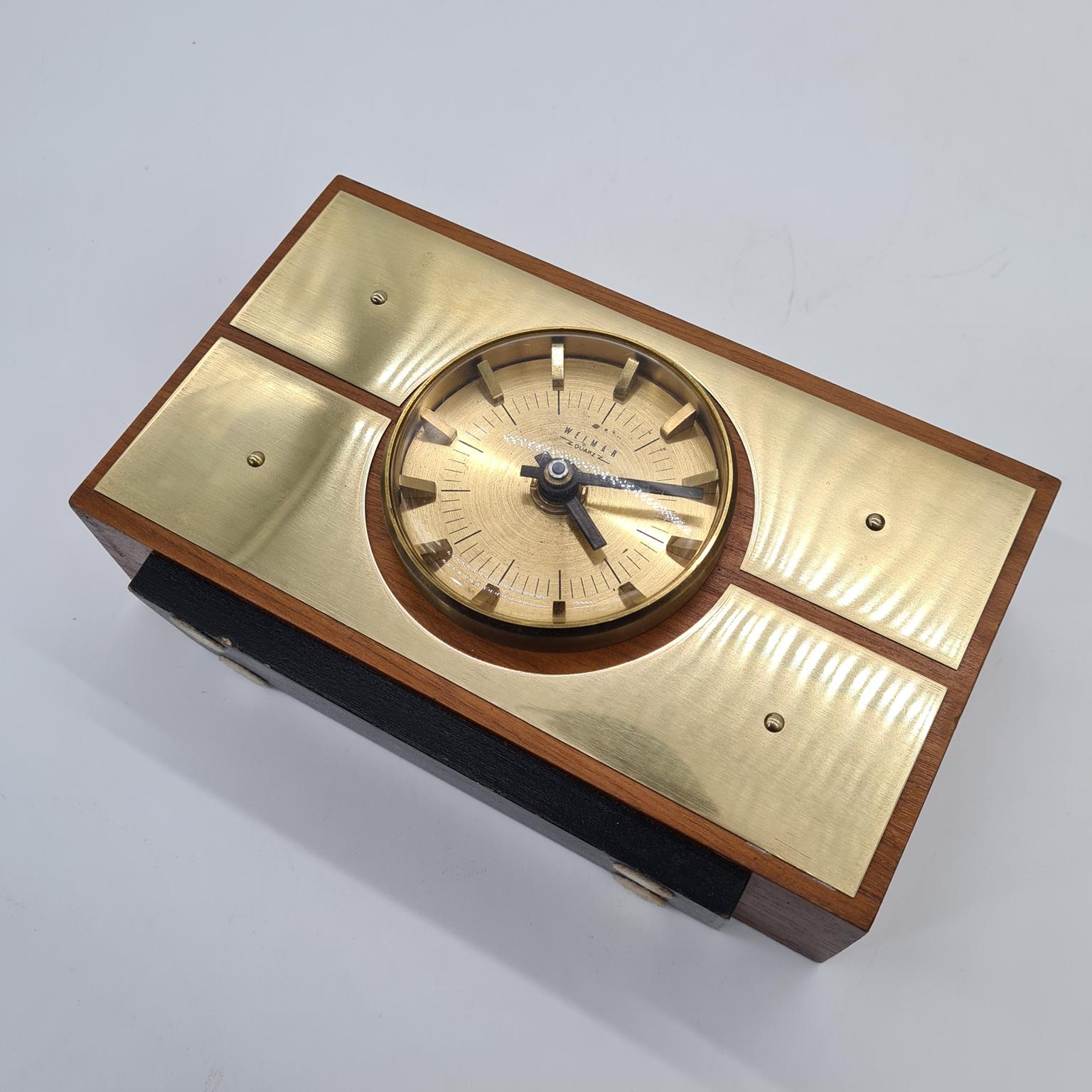 Modernistyczny zegar stołowy firmy Weimar Quartz, Niemcy, lata 70
