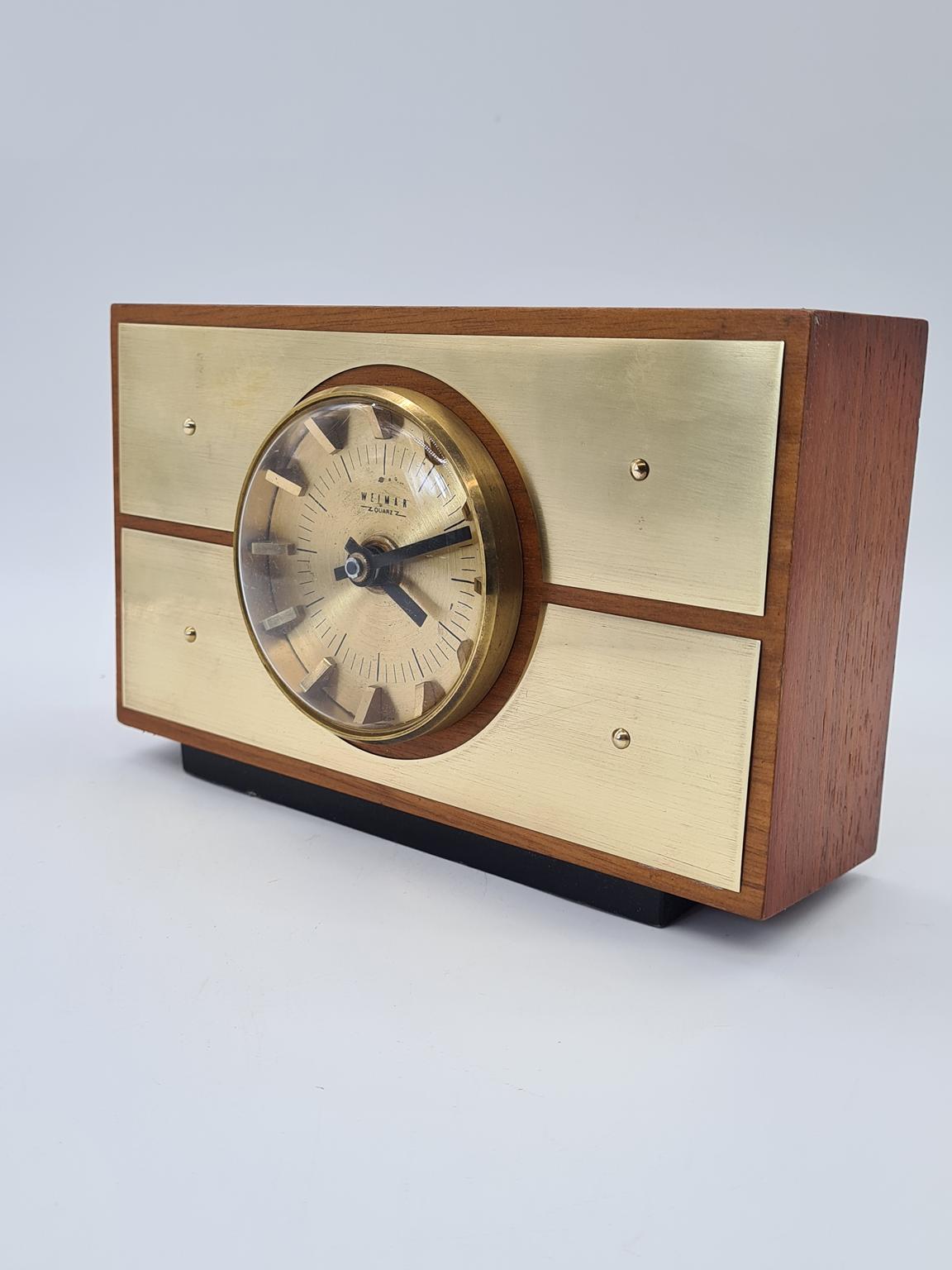 Modernistyczny zegar stołowy firmy Weimar Quartz, Niemcy, lata 70