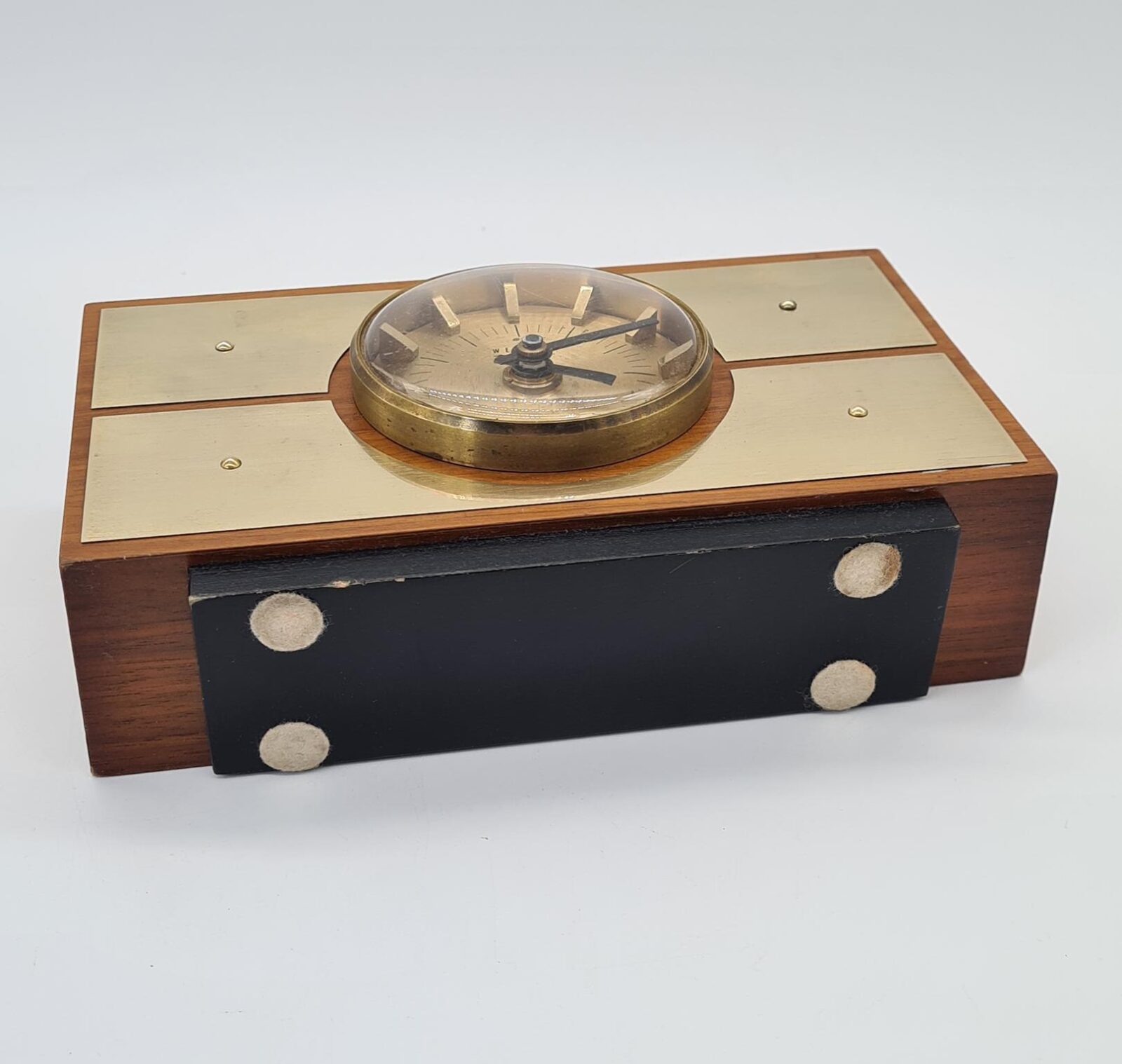 Modernistyczny zegar stołowy firmy Weimar Quartz, Niemcy, lata 70