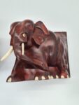Vintage carved elephant-shaped bookends