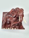 Vintage carved elephant-shaped bookends