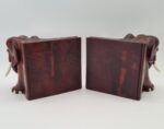 Vintage carved elephant-shaped bookends