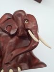 Vintage carved elephant-shaped bookends