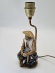 Lampa ceramiczna z figurką rybaka, lata 60/70
