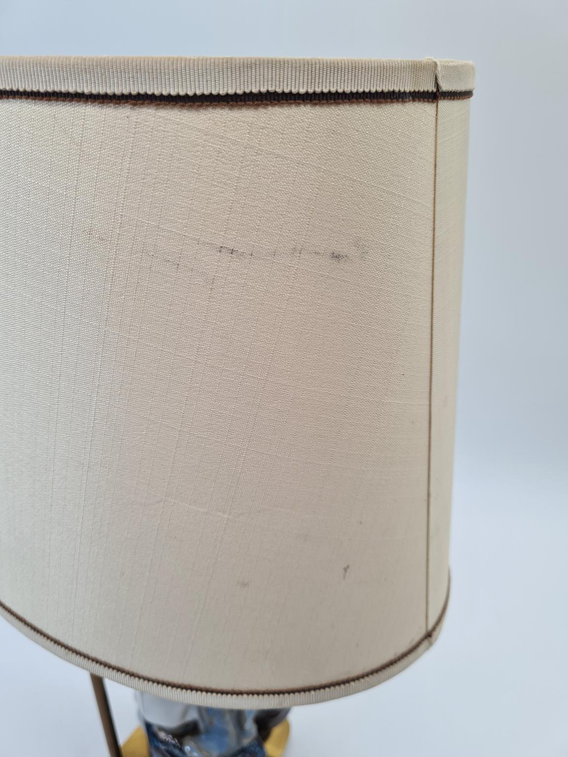 Lampa ceramiczna z figurką rybaka, lata 60/70