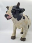Duża figurka krowy z papier-mâché, lata 70