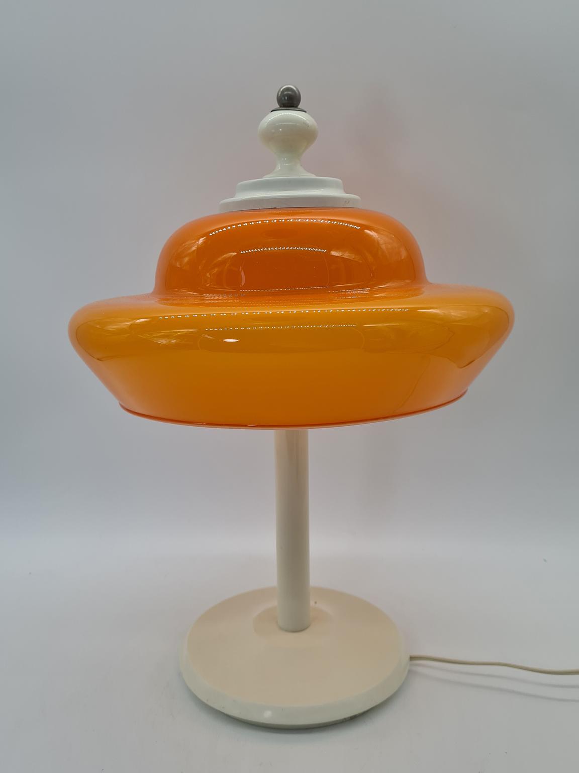 Lampa Space Age z pomarańczowym kloszem, lata 70