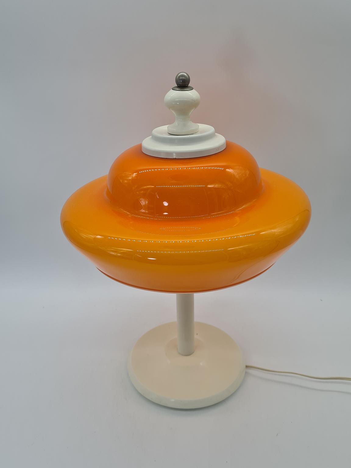 Lampa Space Age z pomarańczowym kloszem, lata 70
