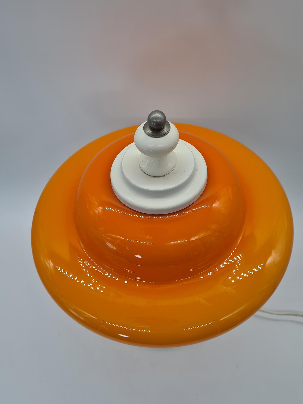 Lampa Space Age z pomarańczowym kloszem, lata 70