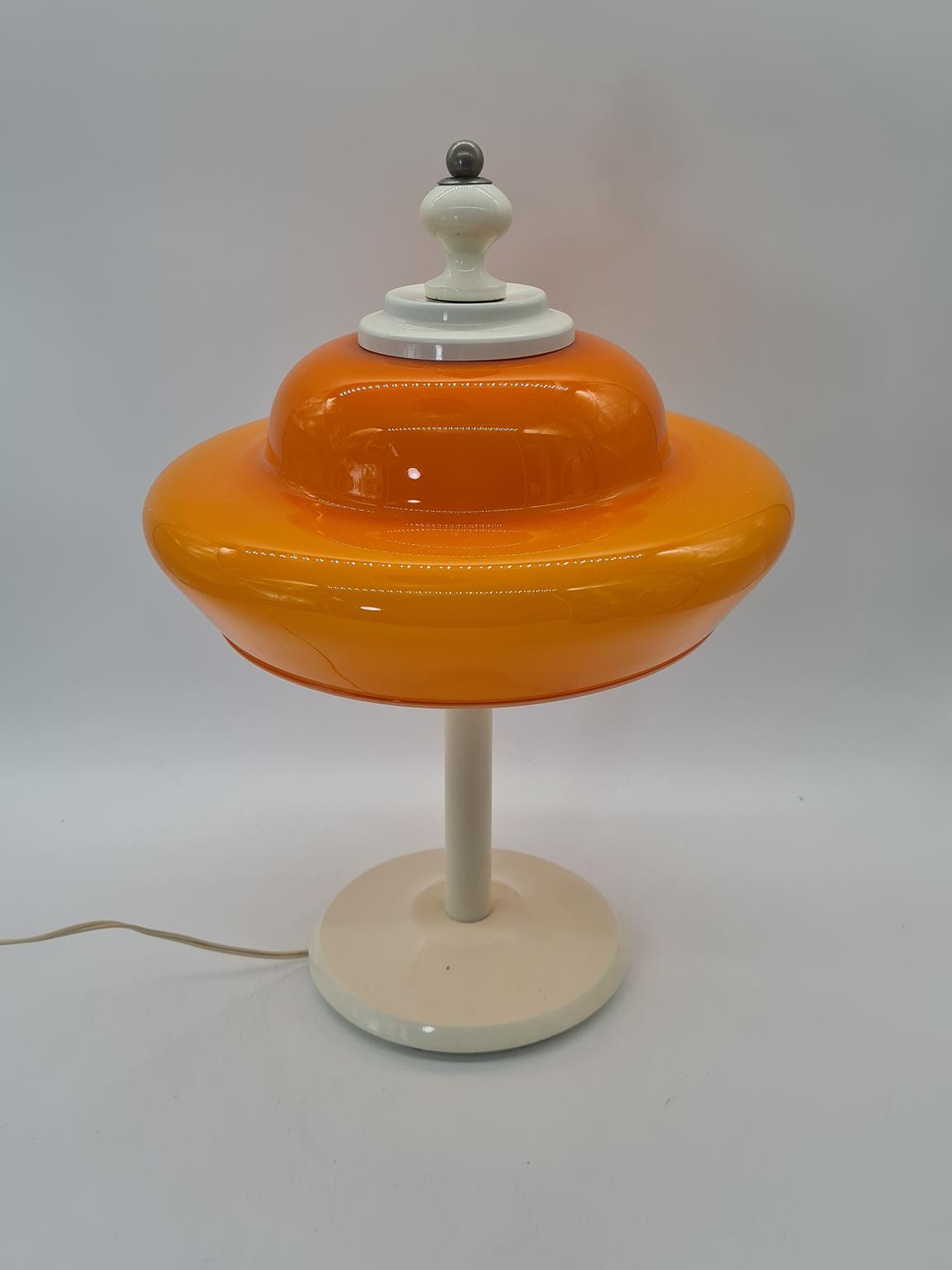 Lampa Space Age z pomarańczowym kloszem, lata 70