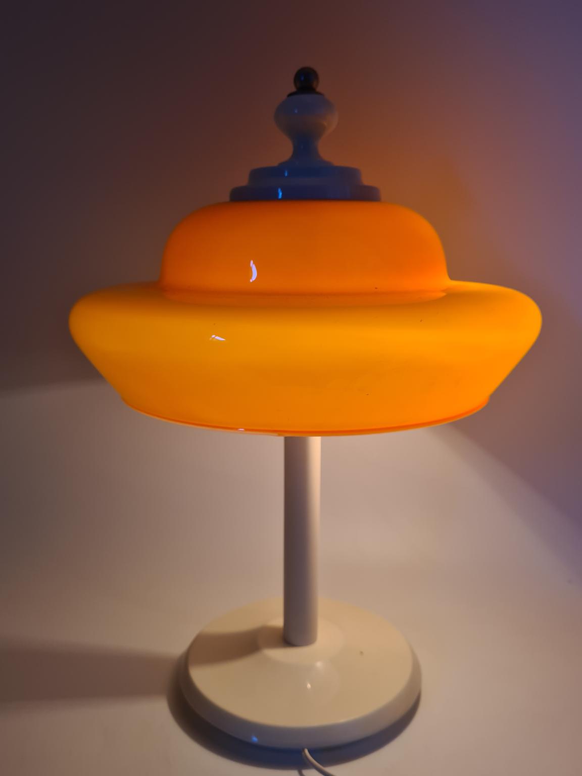 Lampa Space Age z pomarańczowym kloszem, lata 70