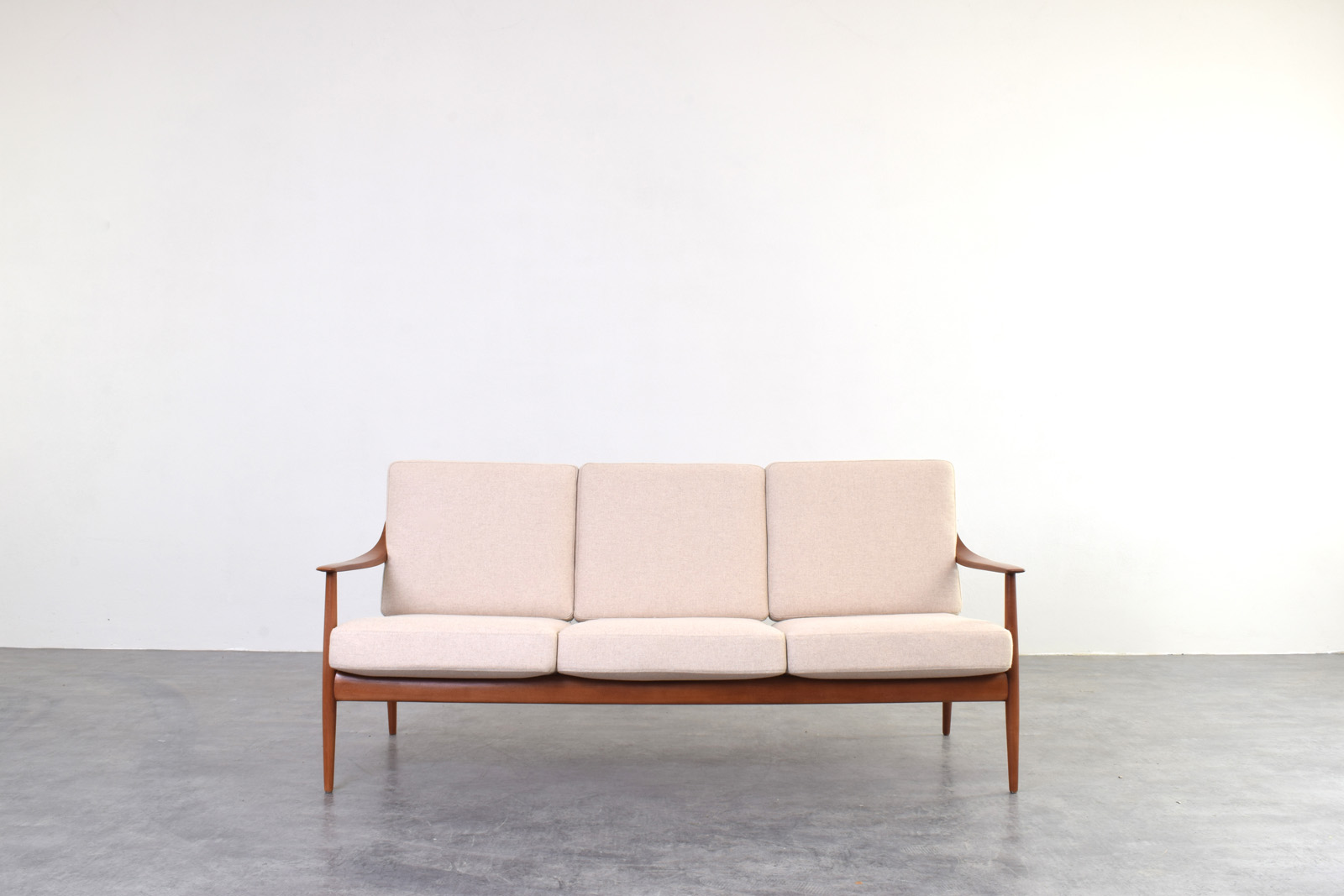 Sofa tekowa vintage, Knoll Antimott, Niemcy, lata 60