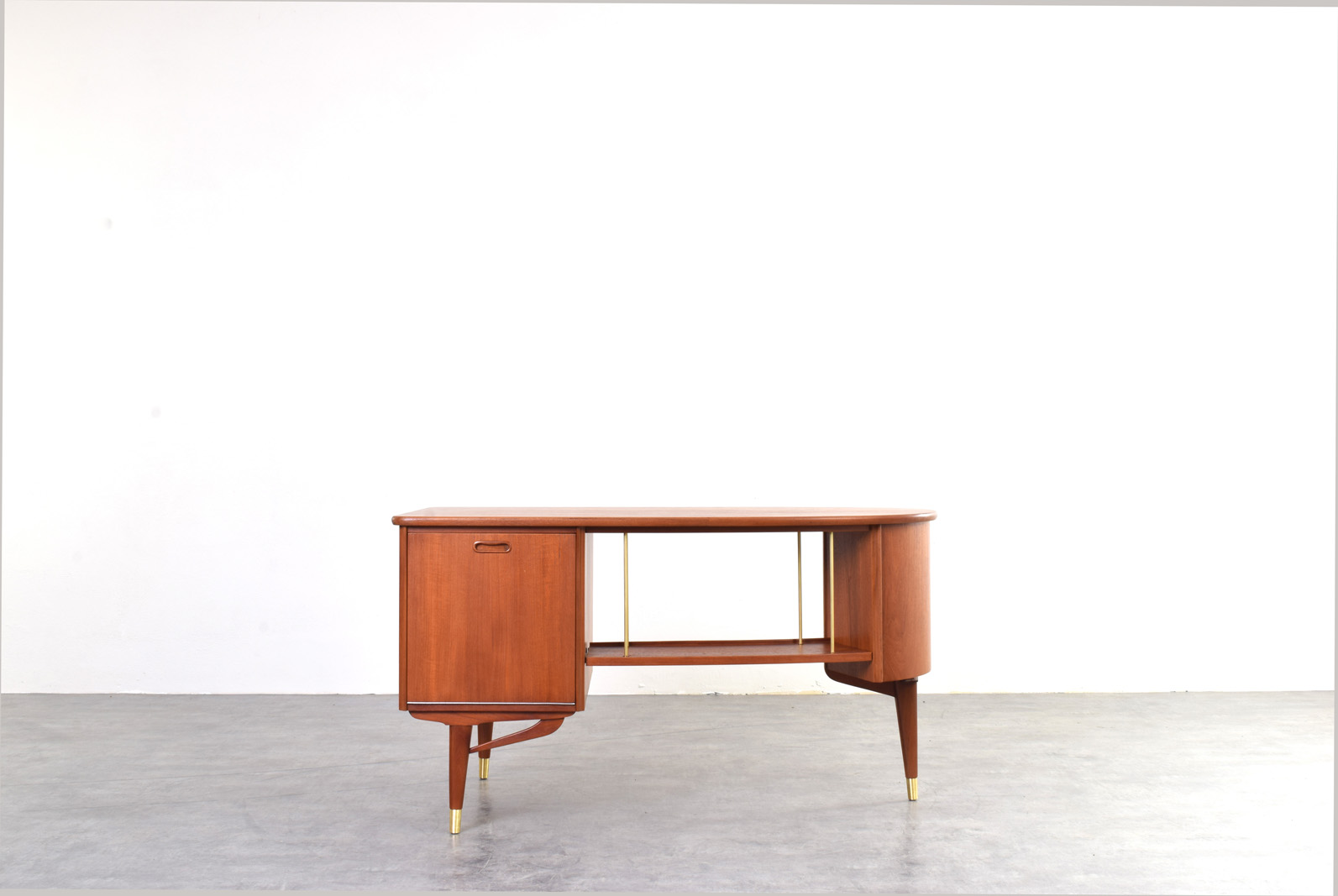 Biurko tekowe Mid-Century, Sola Møbler, Norwegia, lata 60