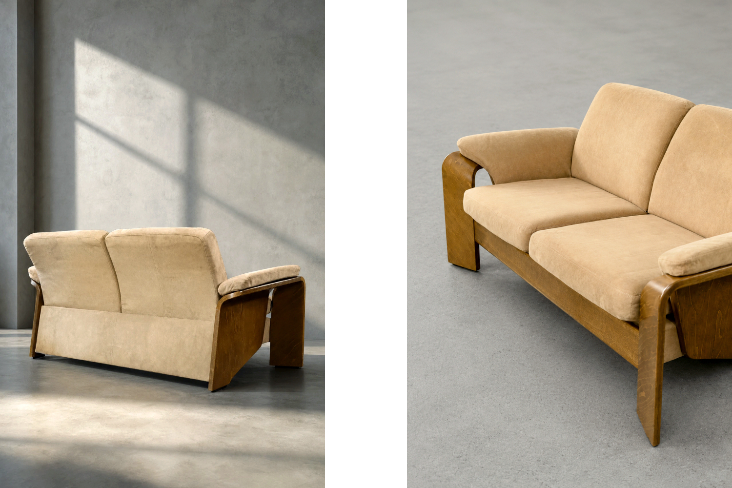 Vintage two-seater sofa, Stressless, Pegasus Low Back Loveseat, Ekornes, Norway