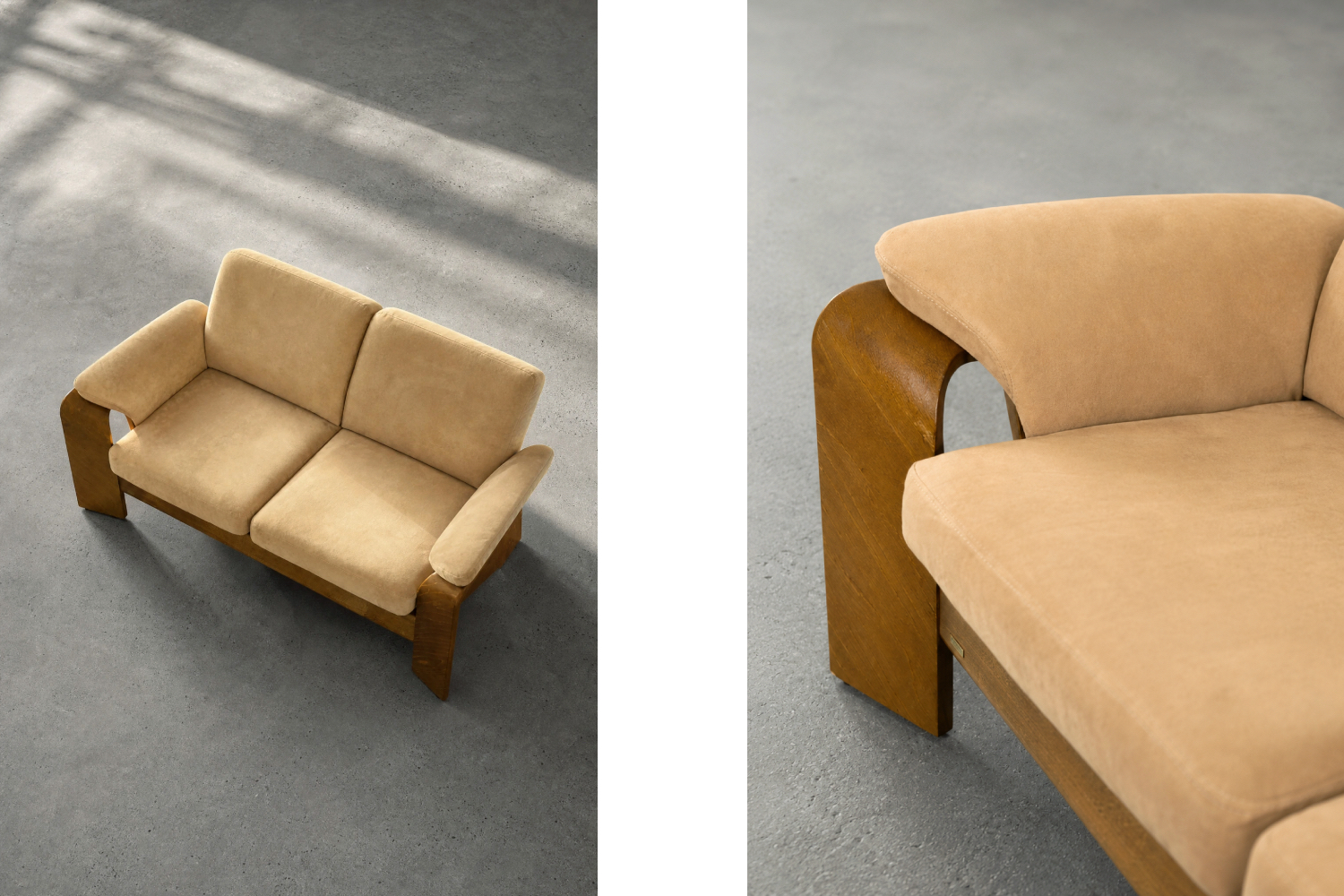 Vintage two-seater sofa, Stressless, Pegasus Low Back Loveseat, Ekornes, Norway